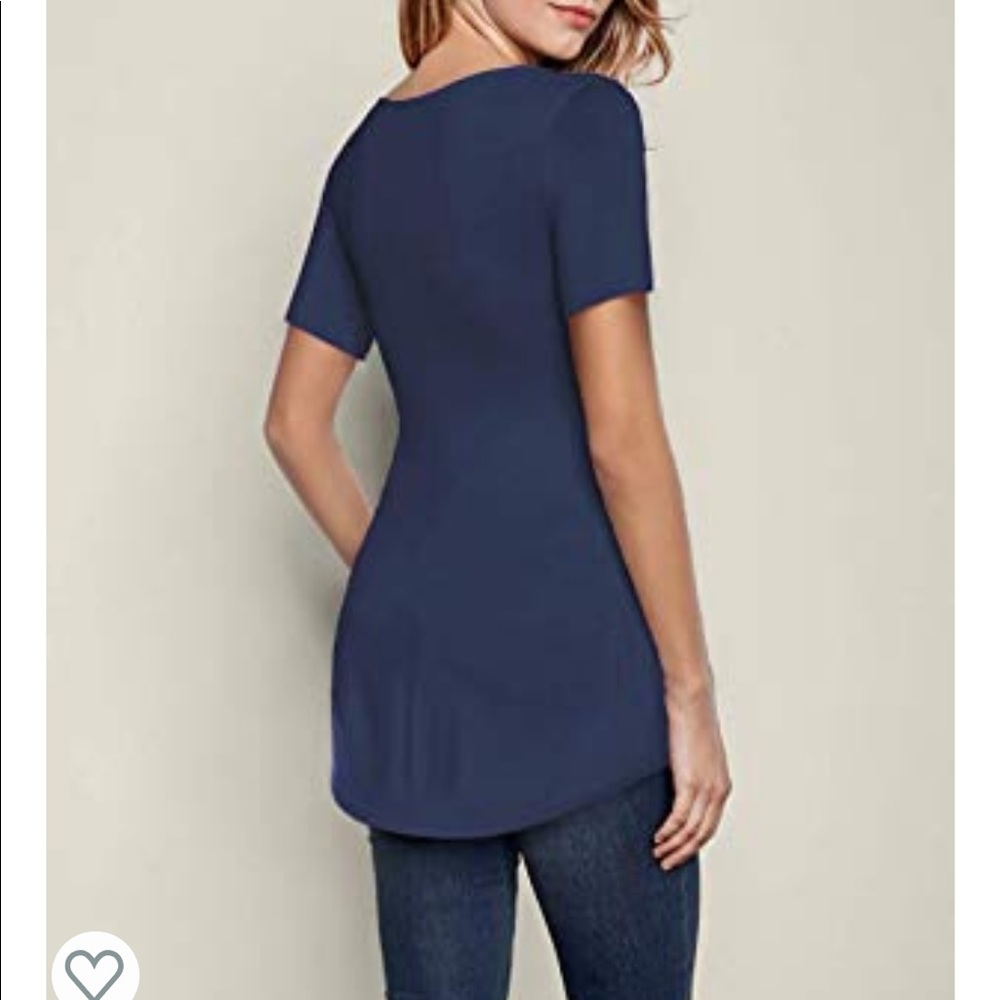 Blue ruched Babydoll Top - Picture 2 of 2